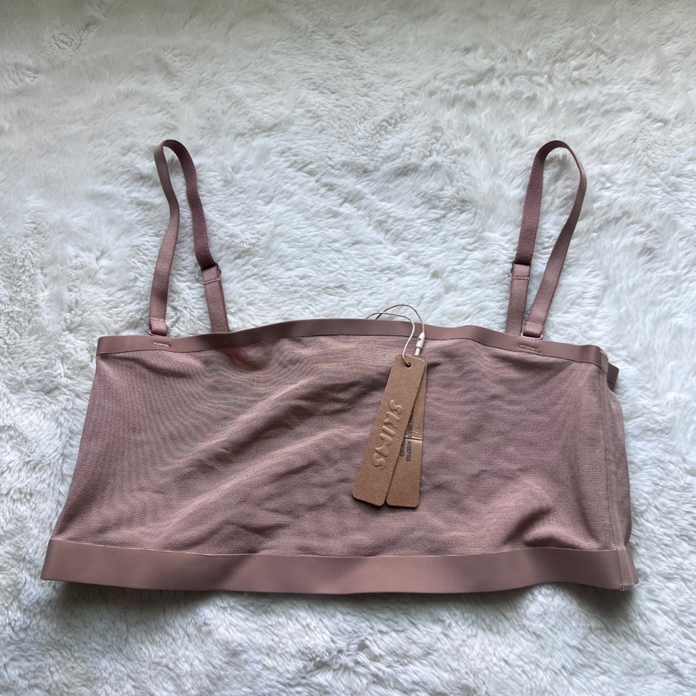 SKIMS Womens Fits Everybody Bandeau Bra Sienna Brown BR-BND-0254 Size Medium NWT